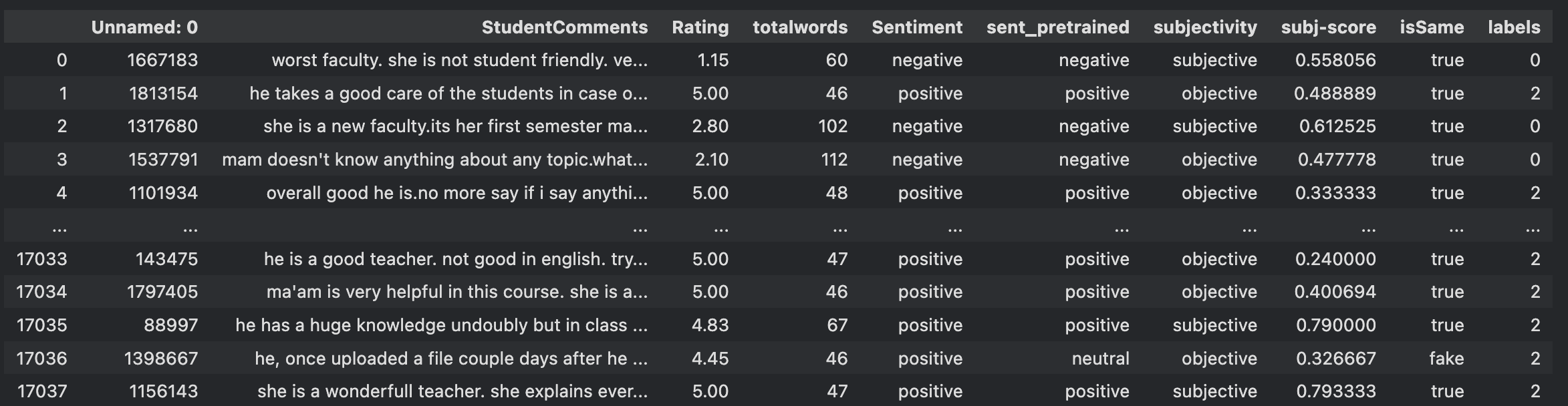 Dataset preview